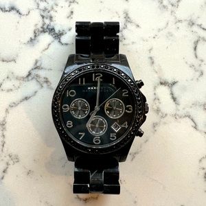 Black Marc Jacobs watch with crystals